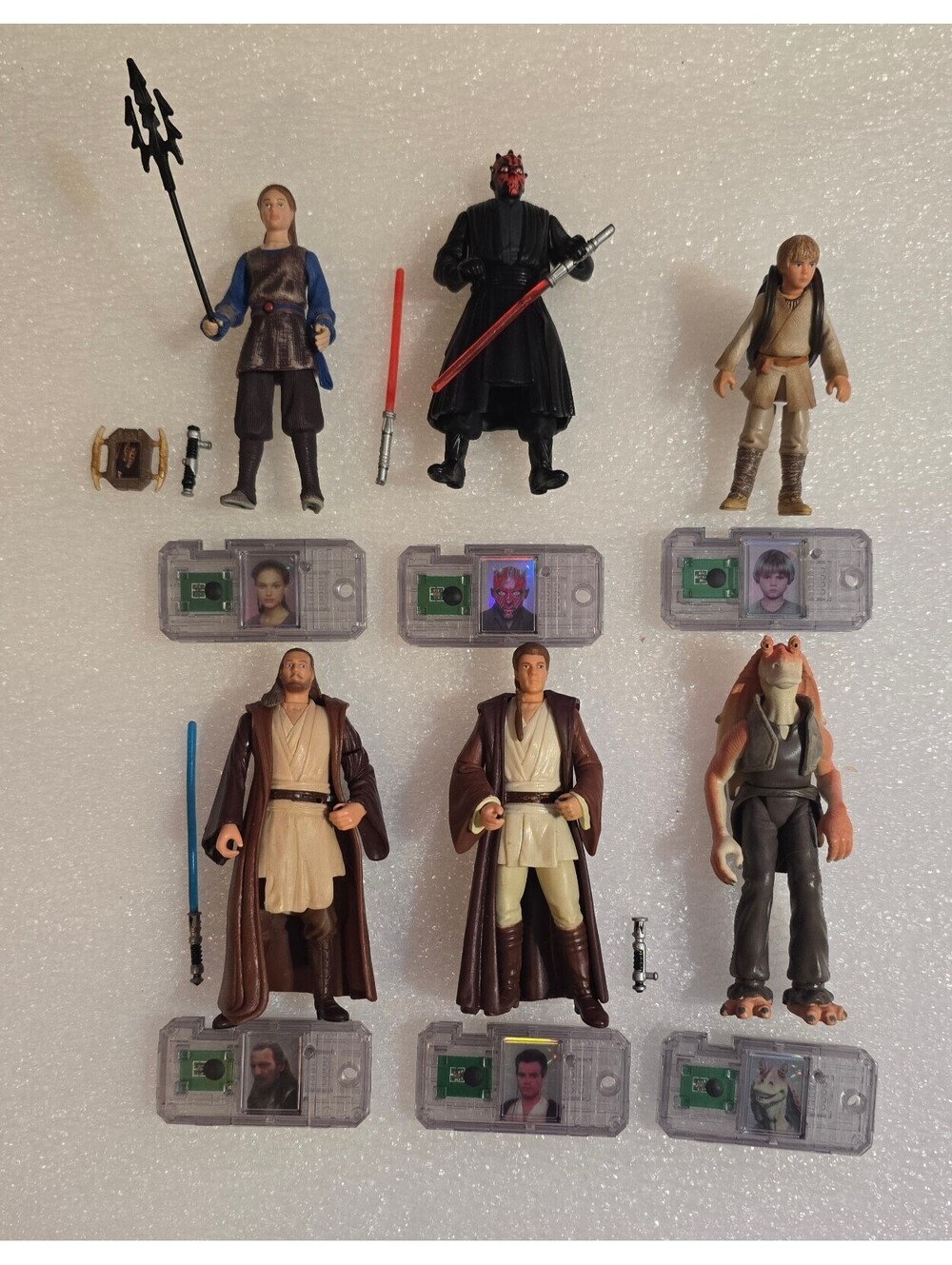 Star Wars Episode I Lot of 8 Commtech Action Figures w/Chips & Weapons